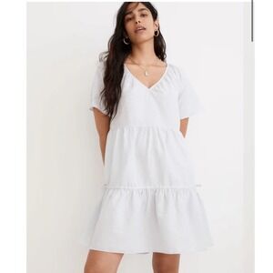 Madewell Linen-Blend Lorelei Mini Dress Morning Mist Medium‎